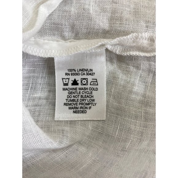 Nic + Zoe White Linen Blouse Women’s S Sheer Lightweight Tunic Top Minimalist - Picture 5 of 9